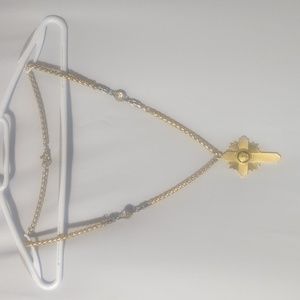 Authentic Vintage Golden Versace Rope Chain With 4" Cross Pendant